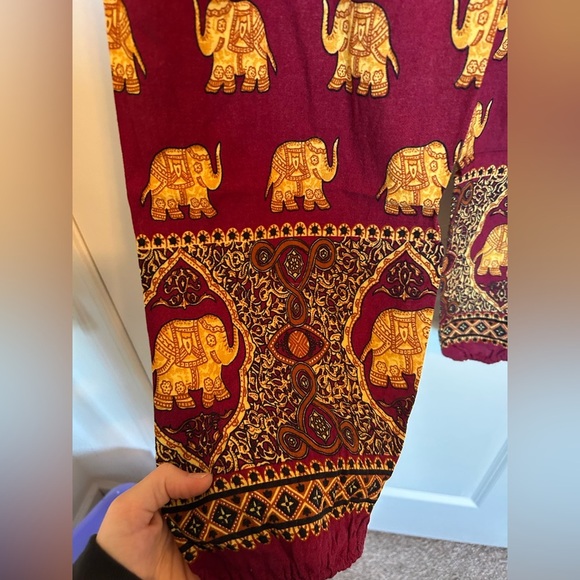 Harem Elephant Print Bohemian Pants - Picture 3 of 5